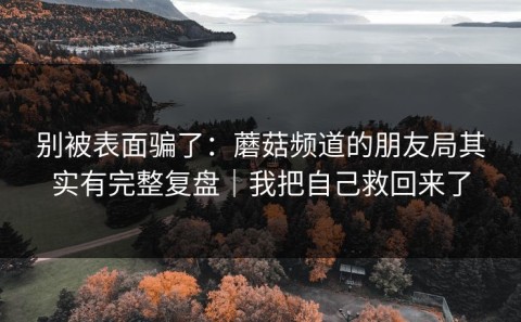 别被表面骗了：蘑菇频道的朋友局其实有完整复盘｜我把自己救回来了