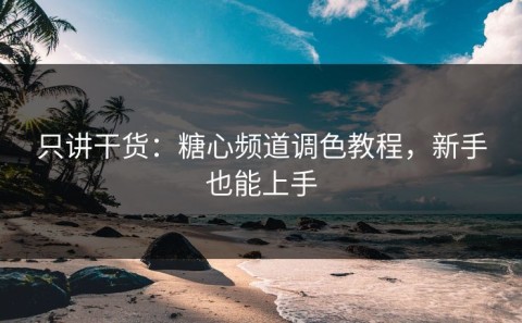 只讲干货：糖心频道调色教程，新手也能上手
