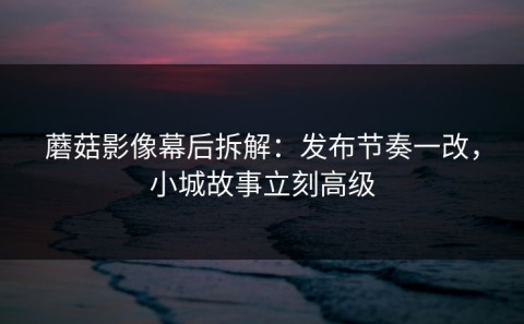 蘑菇影像幕后拆解：发布节奏一改，小城故事立刻高级