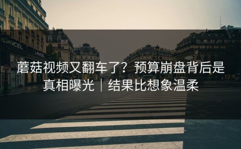 蘑菇视频又翻车了？预算崩盘背后是真相曝光｜结果比想象温柔
