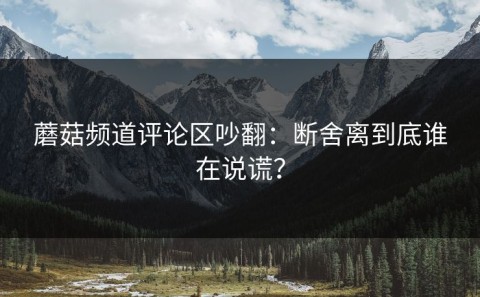 蘑菇频道评论区吵翻：断舍离到底谁在说谎？