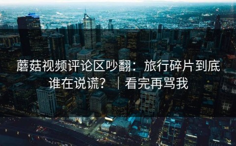 蘑菇视频评论区吵翻：旅行碎片到底谁在说谎？｜看完再骂我