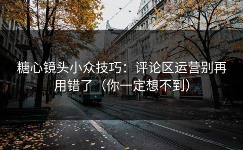 糖心镜头小众技巧：评论区运营别再用错了（你一定想不到）
