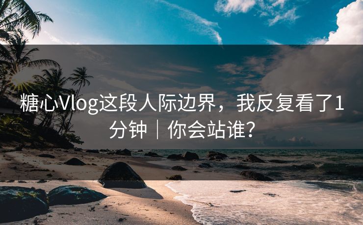糖心Vlog这段人际边界,我反复看了1分钟|你会站谁? 糖心Vlog这段人际边界,我反复看了1分钟|你会站谁?
