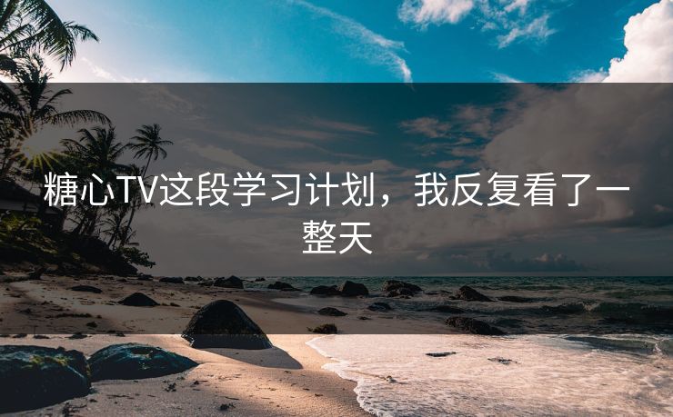 糖心TV这段学习计划,我反复看了一整天 糖心TV这段学习计划,我反复看了一整天